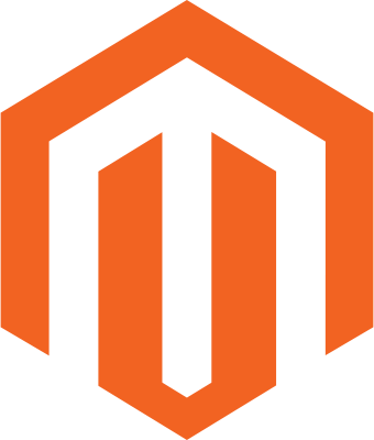 Icon representing Magento, featuring a hexagonal shape with the Magento logo inside.