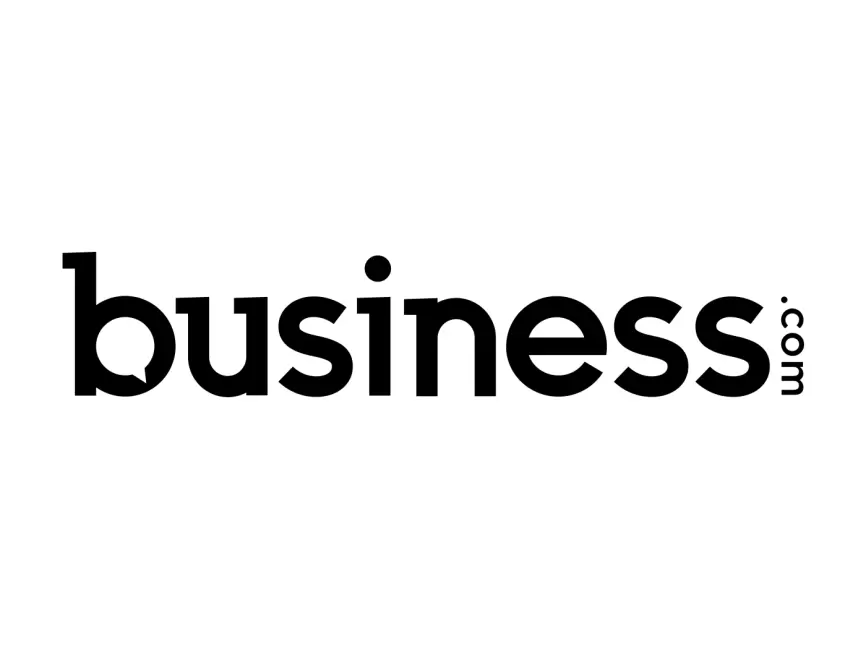 Business.com logo, representing the Business.com brand, prominently displayed in the 'Featured On' section of Techwink Services