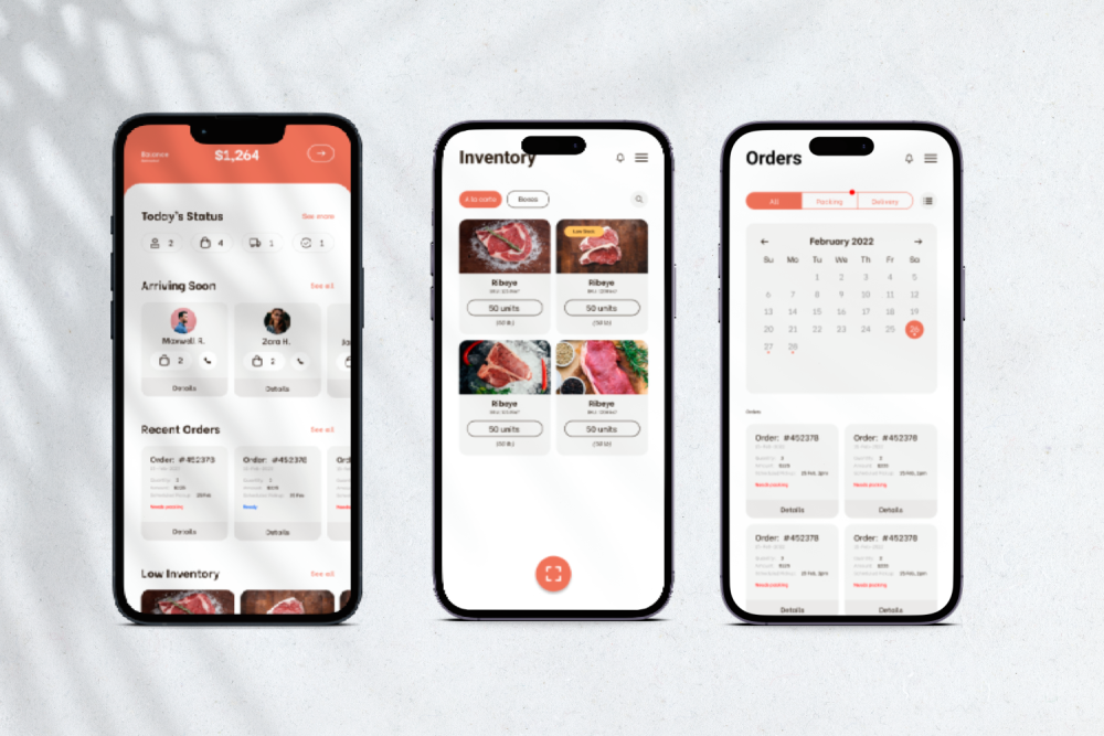 A portfolio image showcasing the Food Ordering Mobile App