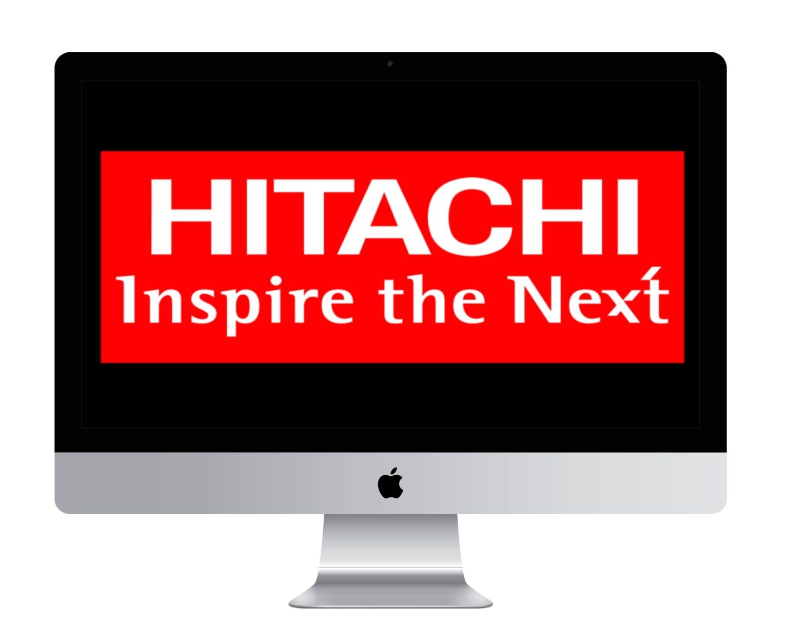 A prominent image showcasing the Hitachi case study featured on Techwink's menu