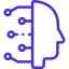 An icon depicting a neural network structure with interconnected nodes and layers, symbolizing deep learning