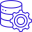 An icon depicting a stack of databases with interconnected lines, symbolizing efficient data management and organization.