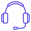 "Support icon depicting a headset with a speech bubble, representing customer support and assistance services provided by Techwink Services."