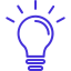 An icon depicting a glowing light bulb, symbolizing an idea or innovation.
