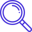 Icon illustrating business analysis with a magnifying glass.