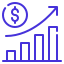 Icon of a graph trending upwards, representing profit and financial growth.