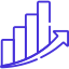 Icon representing profits, featuring an upward trending graph.