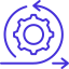 Icon featuring a circular arrow and a sprinting figure, symbolizing the agile methodology and iterative development.