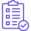 Compliance icon depicting a checkmark and a document