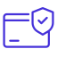 Icon depicting a credit card with recognizable features such as numbers, chip, and magnetic stripe.