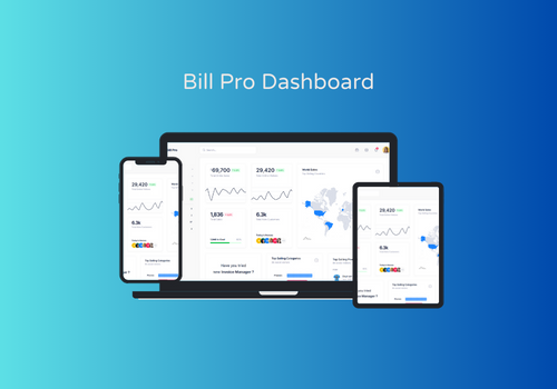 Screenshot of Bill Pro's Dashboard in Responsive Design, displaying user-friendly financial management tools across multiple devices