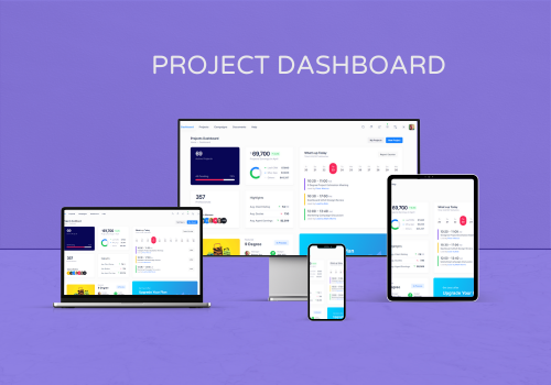 Screenshot of the Project Dashboard in Responsive Design, displaying project management tools optimized for various devices
