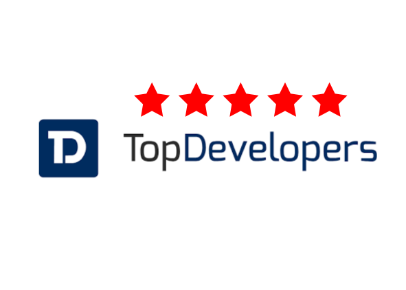 'TopDevelopers 5 Star Rating - Techwink Services' highlights the company's exceptional performance